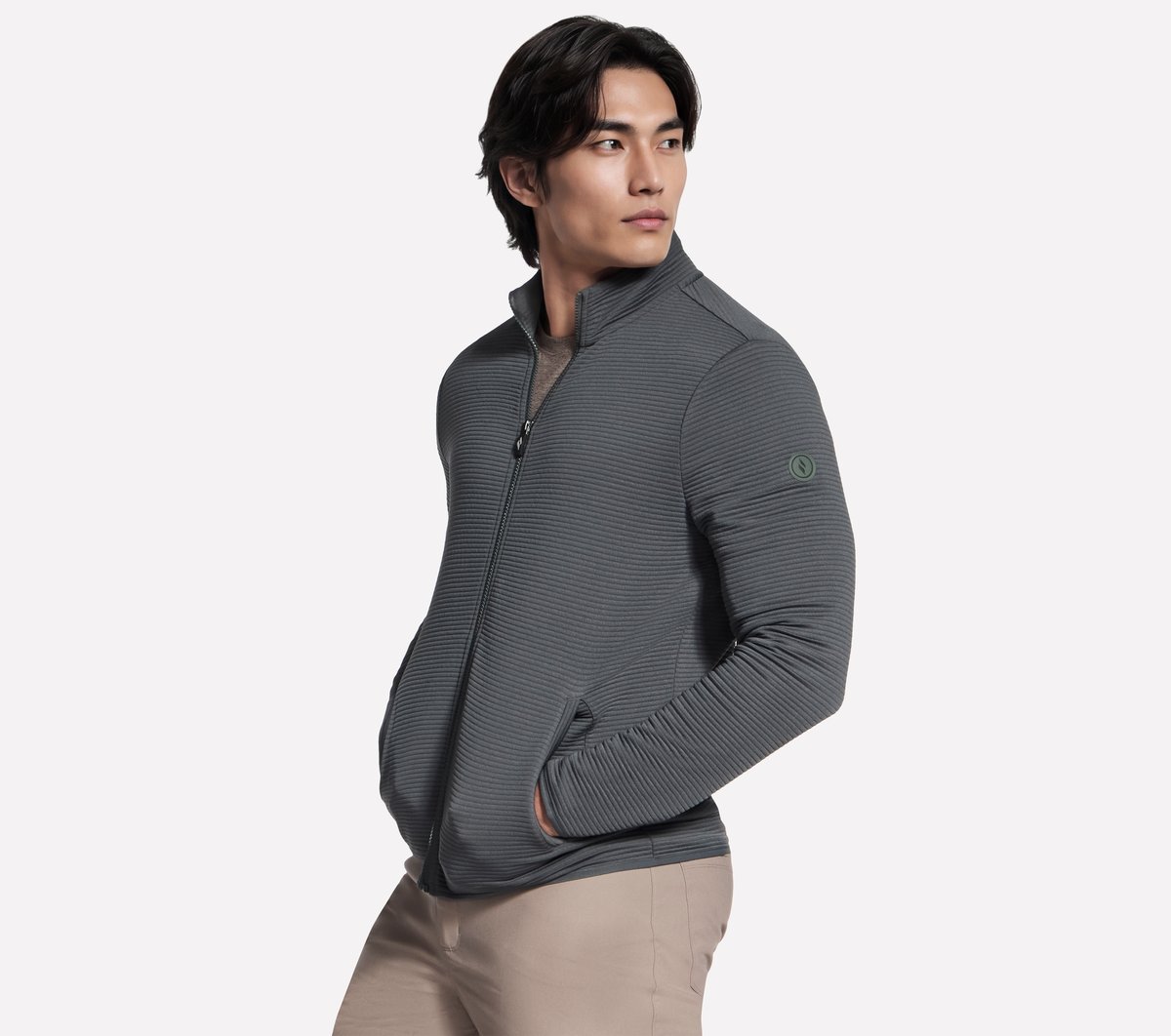 The Hoodless Hoodie Ottoman Jacket — GREEN / BLACK