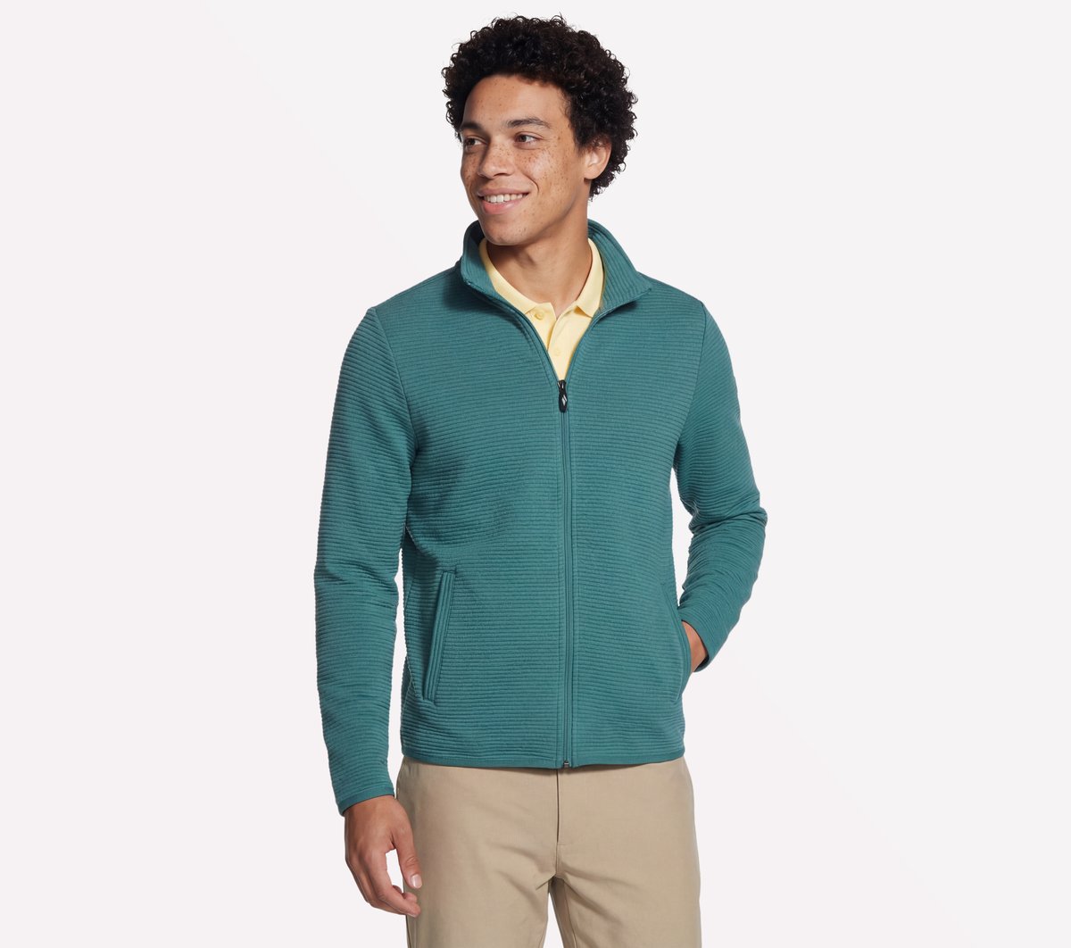 The Hoodless Hoodie Ottoman Jacket — STONE / OLIVE