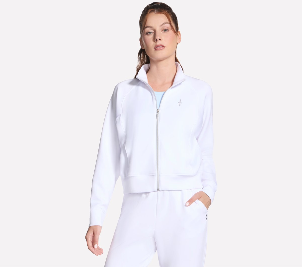 Skechers SKECHLUXE Elevate chaqueta en Blanca, talla Pequeña