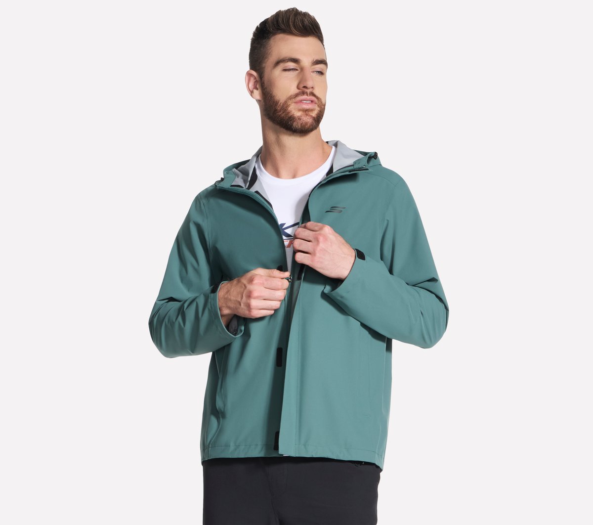 Skechers Premier Rain chaqueta en Piedra/Oliva, talla 2XL