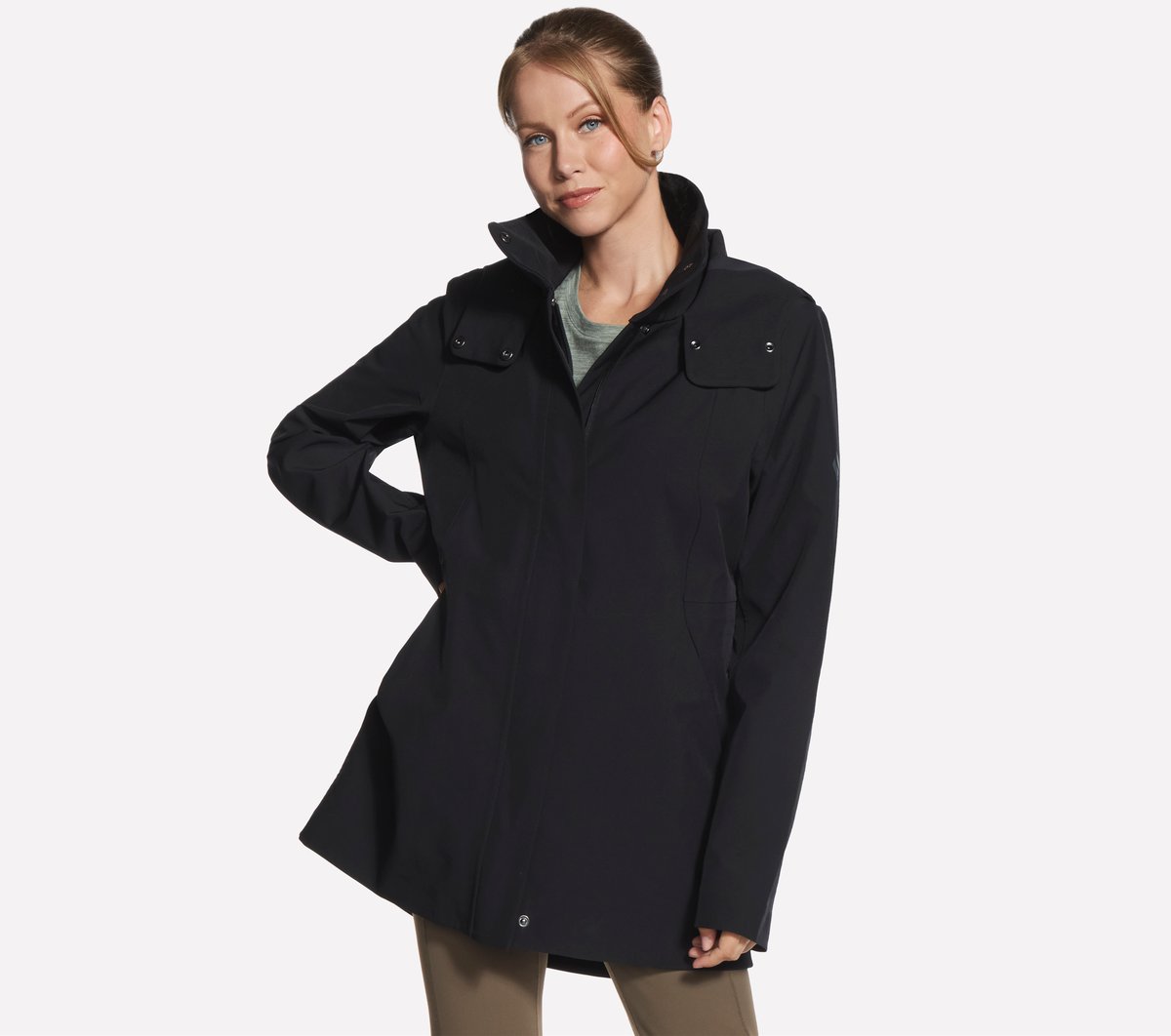 Skechers GO WALK Destination Rain chaqueta en Negro, talla Grande