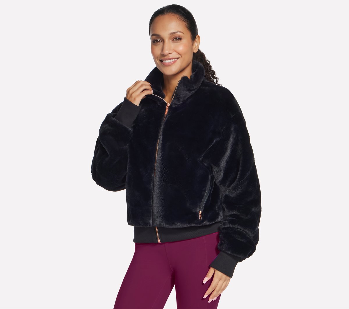 Skechers Cozy Luxe chaqueta en Negro, talla XL
