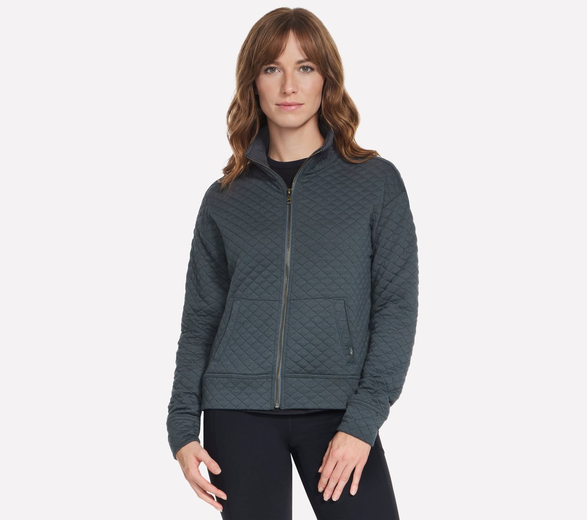 Skechers GO WALK Diamond chaqueta - Cozy Fit en Verde/Negro, talla 2XL
