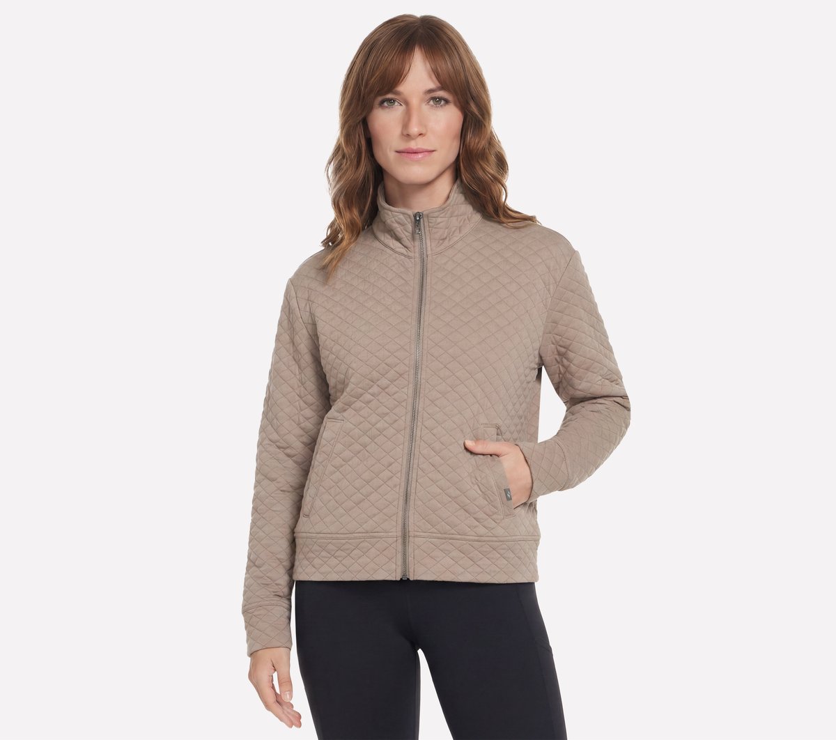 Skechers GO WALK Diamond chaqueta - Cozy Fit en Taupe/Marrón, talla 2XL