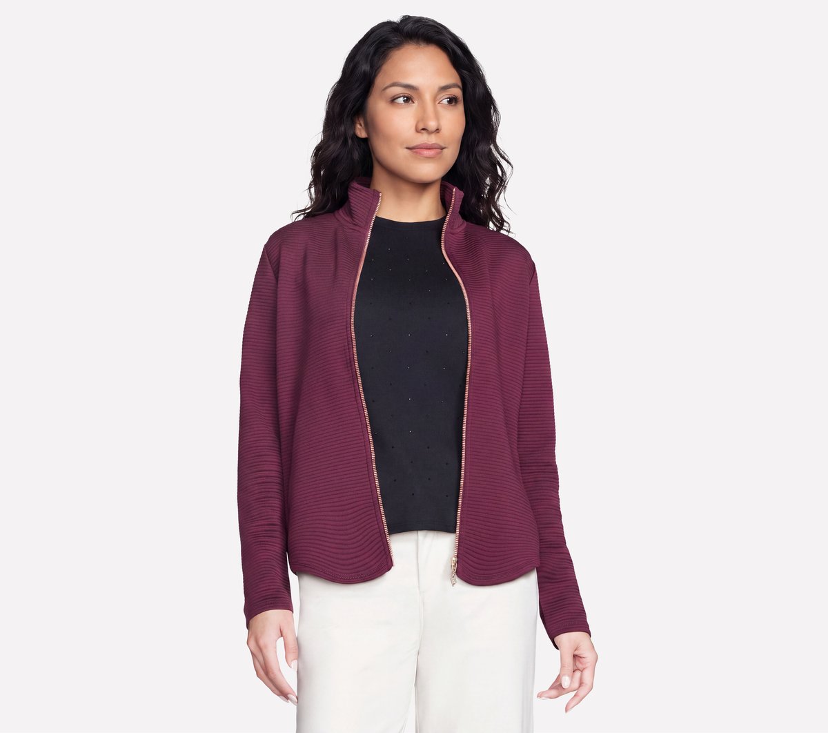 The GO WALK Shine Jacket — BURGUNDY / PINK