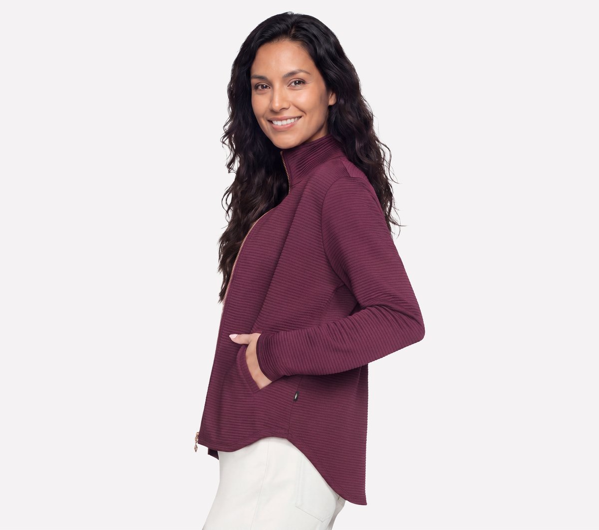 The GO WALK Shine Jacket — BURGUNDY / PINK