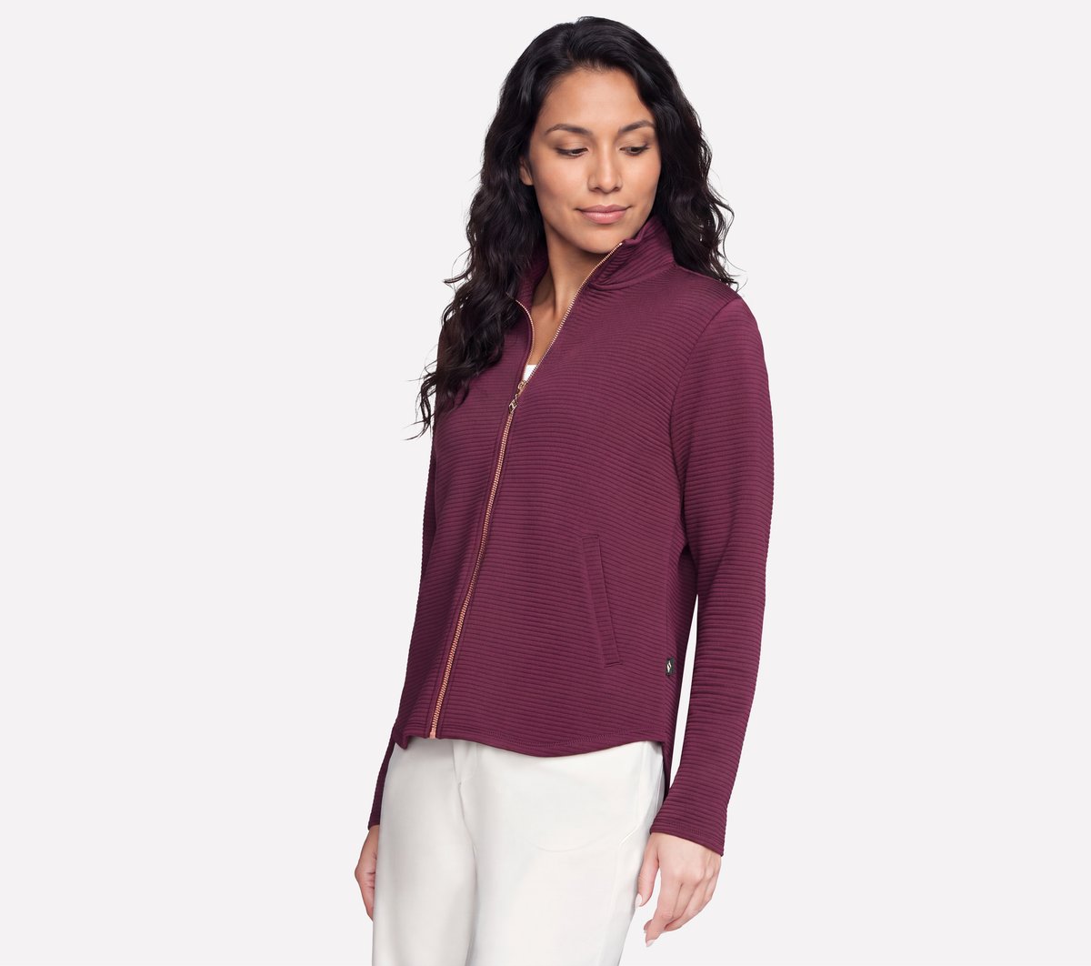 The GO WALK Shine Jacket — BURGUNDY / PINK