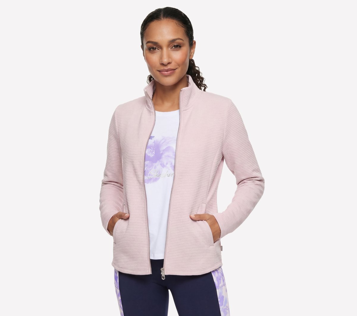Skechers The GO WALK Shine chaqueta en Morado, talla Media