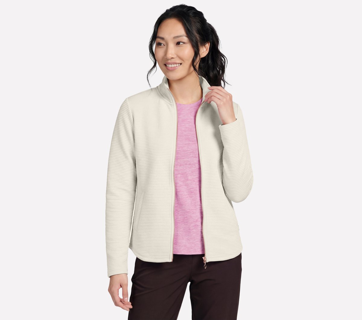 The GO WALK Shine Jacket — TAUPE / PEACH