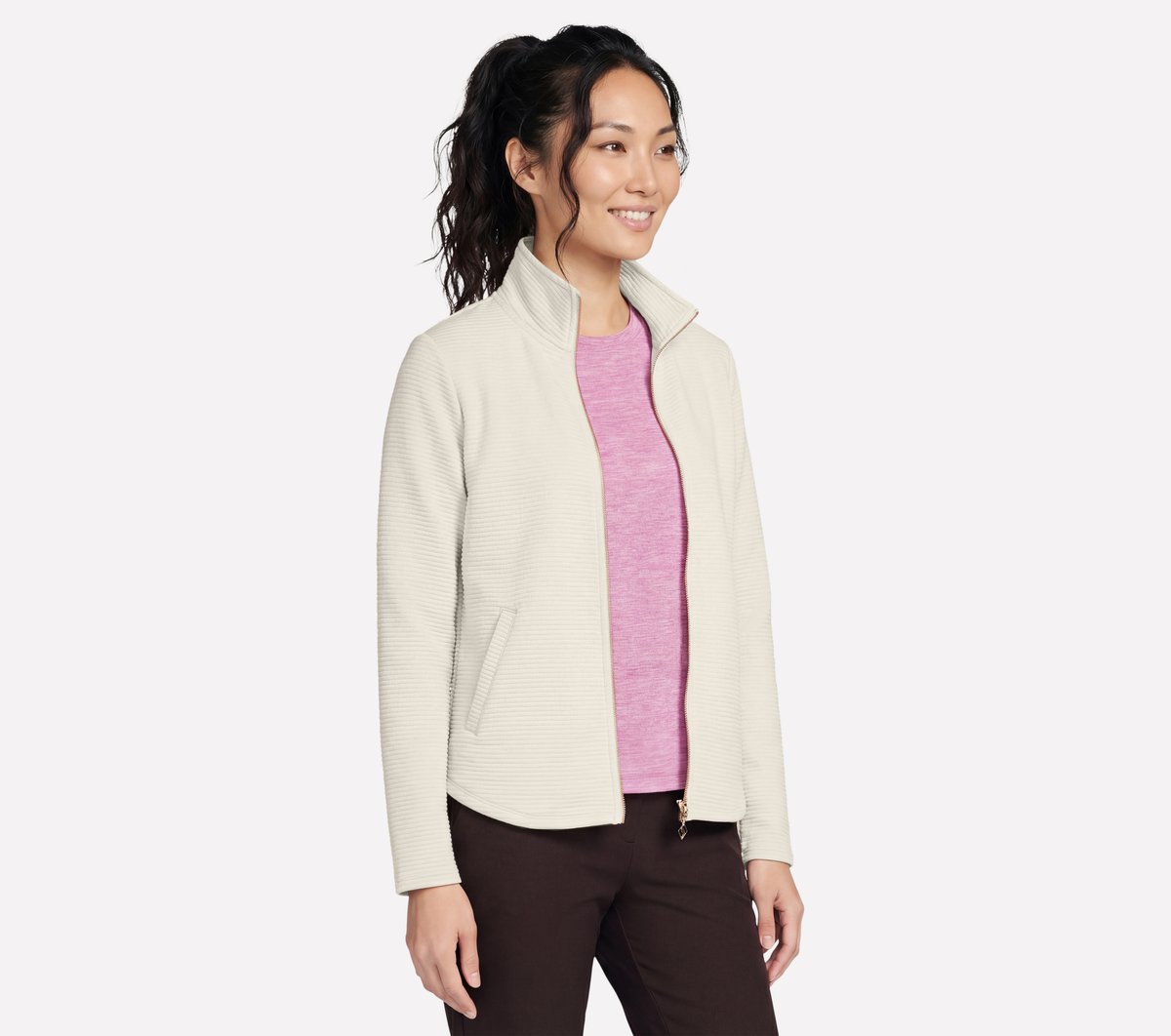 The GO WALK Shine Jacket — TAUPE / PEACH