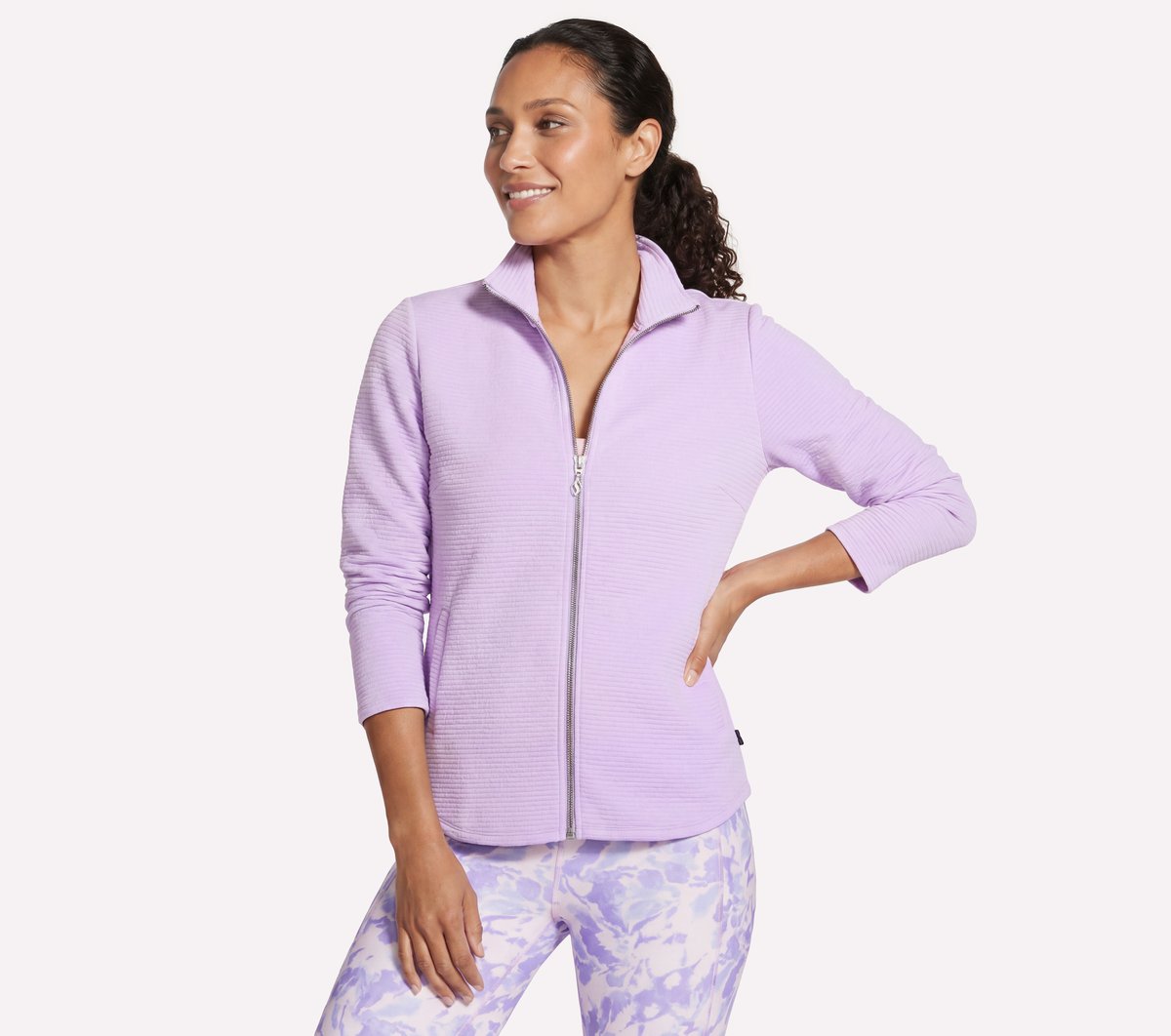 The GO WALK Shine Jacket — WHITE / SILVER / PURPLE