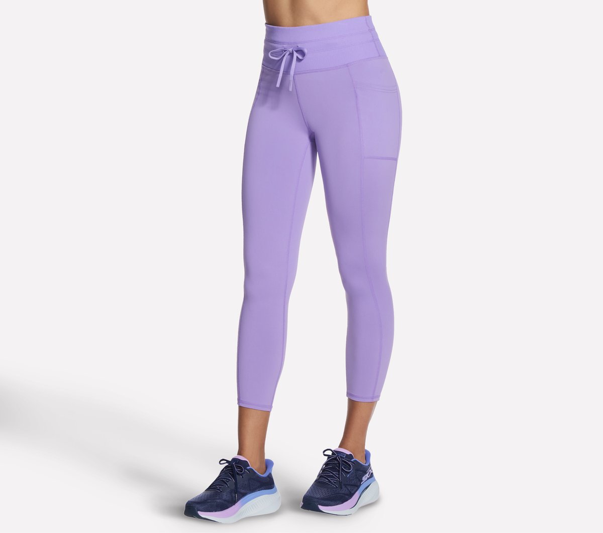 Skechers GO WALK Rib Mix High Waisted 7/8 Legging en Morado/Coral, talla Media