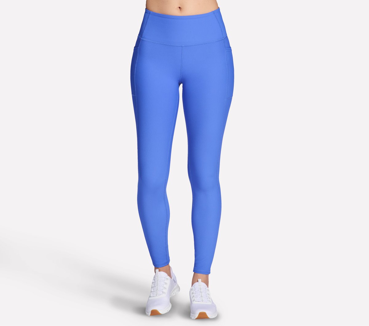 Skechers GO FLEX RIB Full Length High-Waisted Legging en Plata/Azul/Rojo, talla Grande