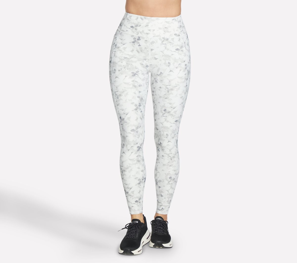 Skechers GO FLEX RIB Floral Mirage Full Length High-Waisted Legging en Plata/Gris, talla Media
