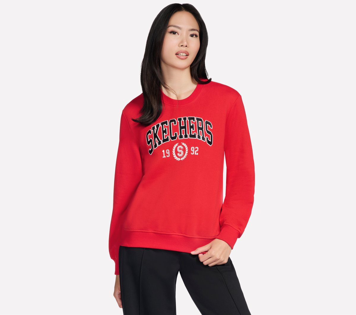 Skechers Court Crew en Metálico/Rojo, talla Media