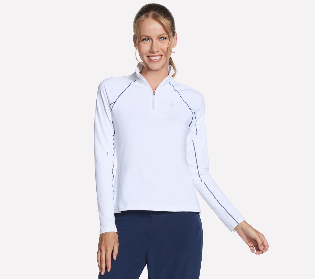 Skechers Fairway Long Sleeve 1/4 Zip en Blanca, talla Media