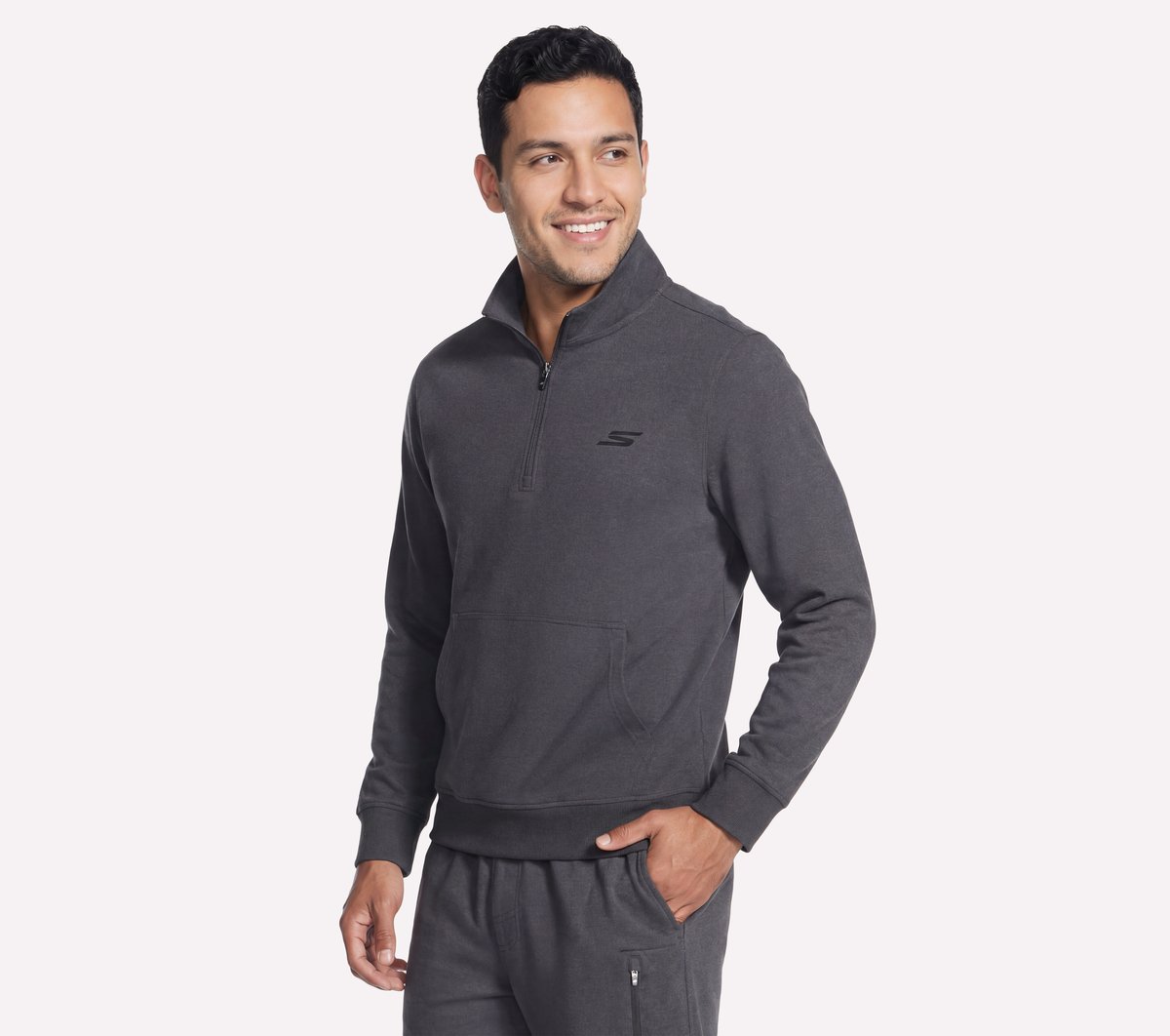 Weekend Easy 1/4 Zip — BLACK / CHARCOAL