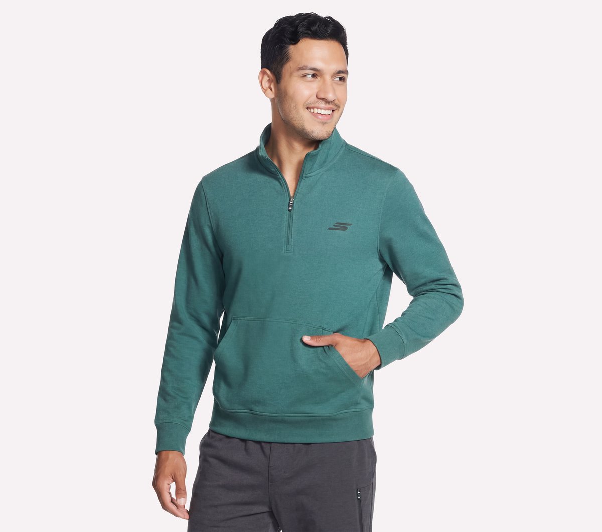 Weekend Easy 1/4 Zip — STONE / OLIVE