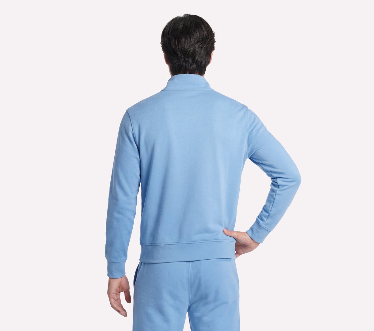 Weekend Easy 1/4 Zip — WHITE / PERIWINKLE