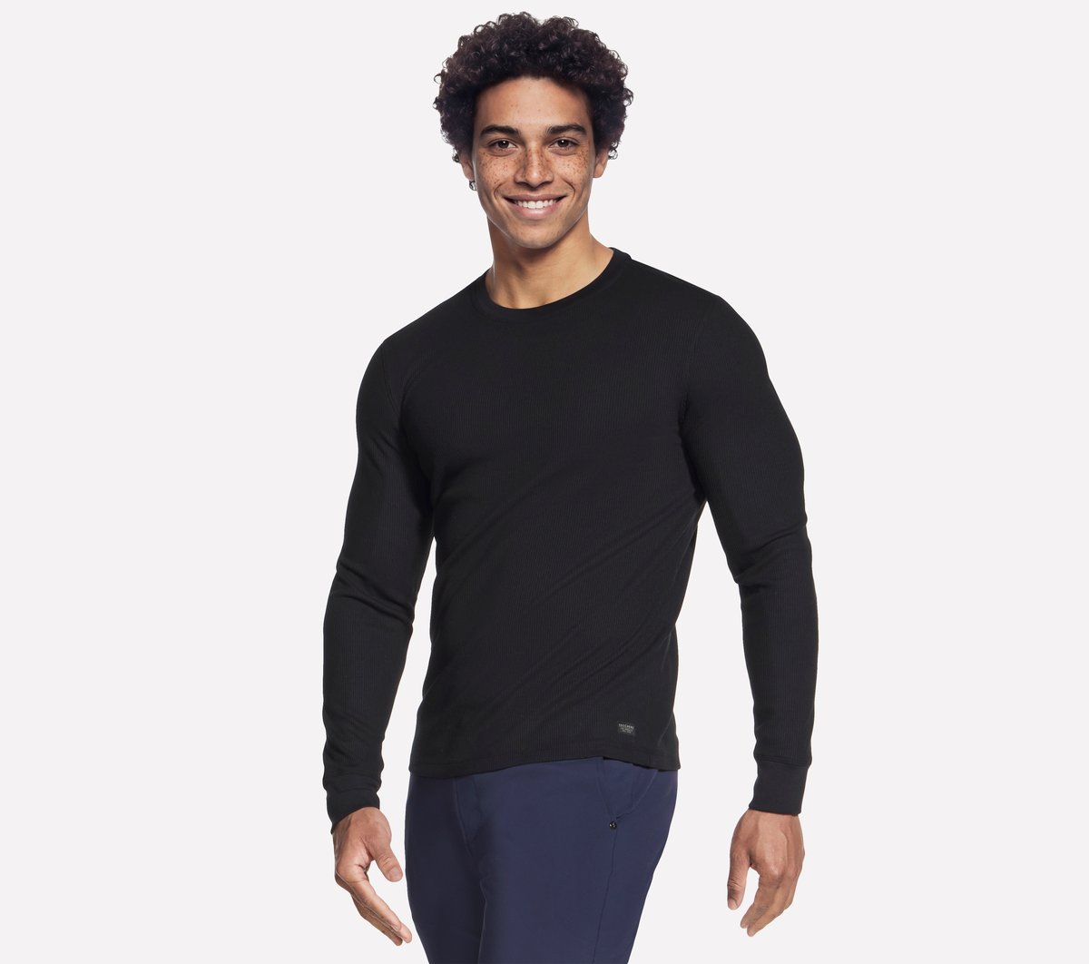 Skechers GO KNIT Waffle Ease Crew en Negro, talla 2XL