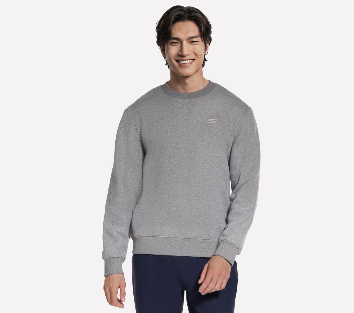 Skechers mężczyźni Max Soft Crew w Jasny Szary, Rozmiar Medium