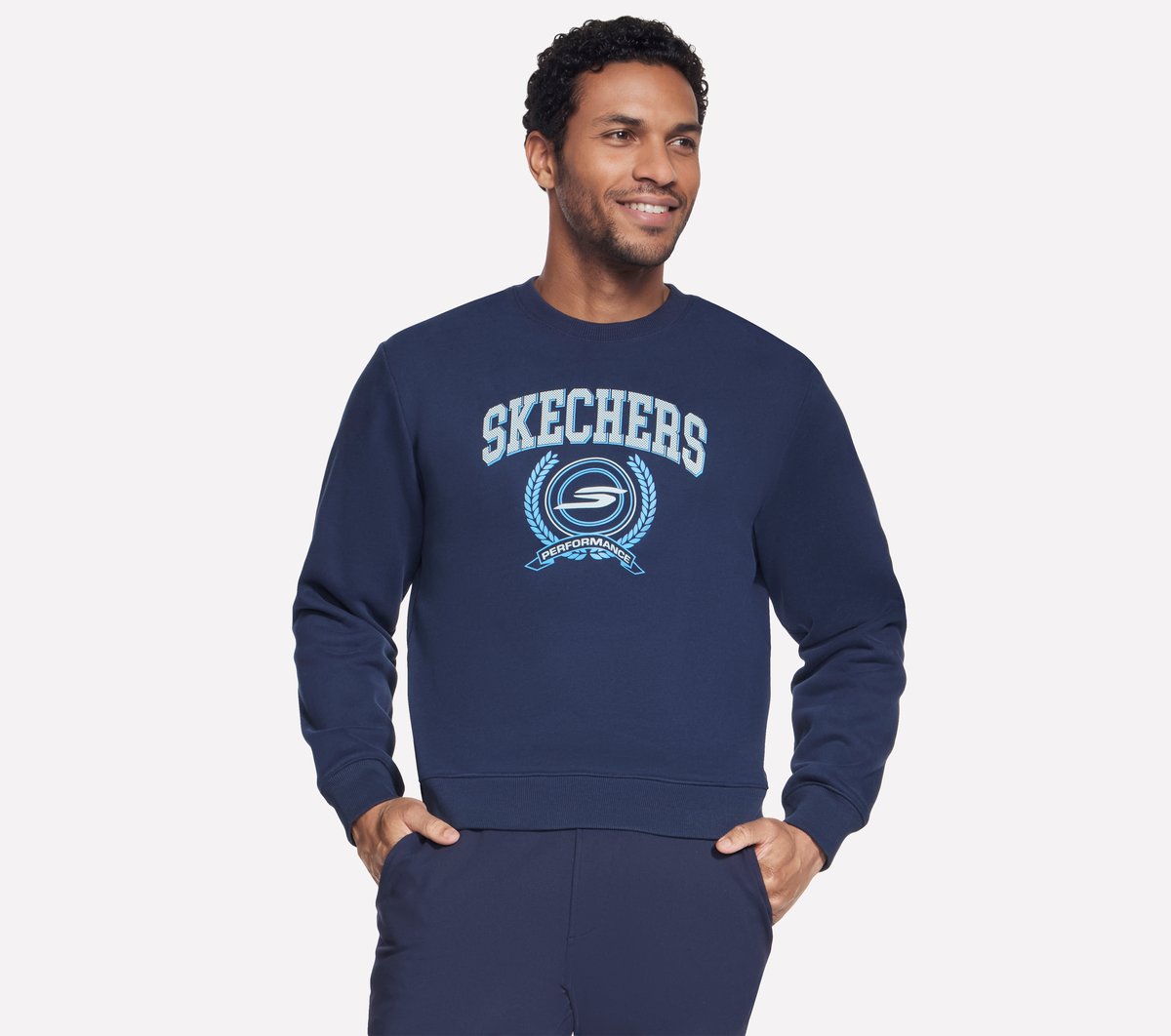Skechers mężczyźni Alumni Crew w Granatowy, Rozmiar Small