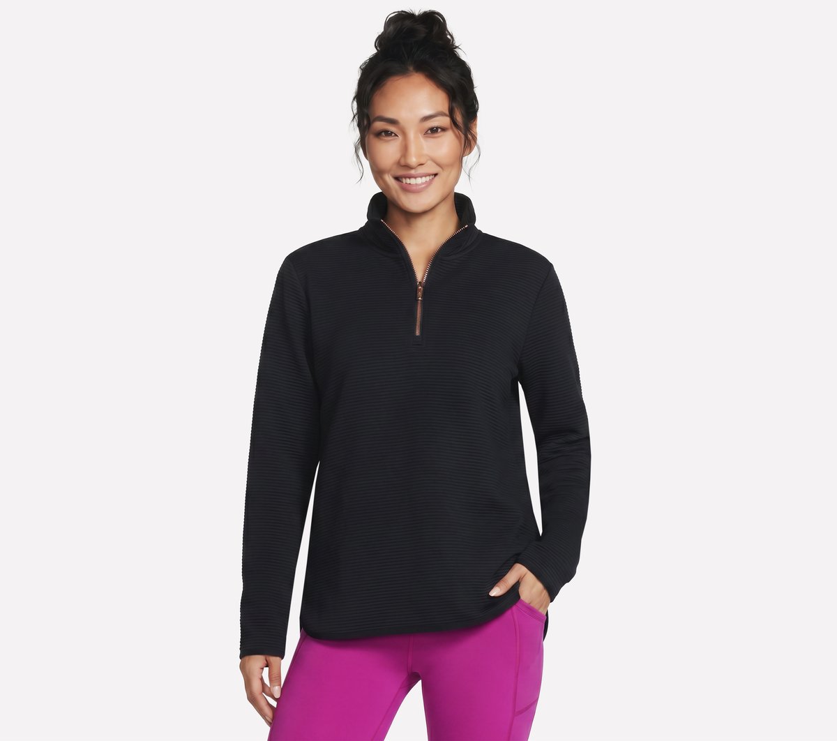 Soft Knit Ottoman 1/4 Zip — BLACK