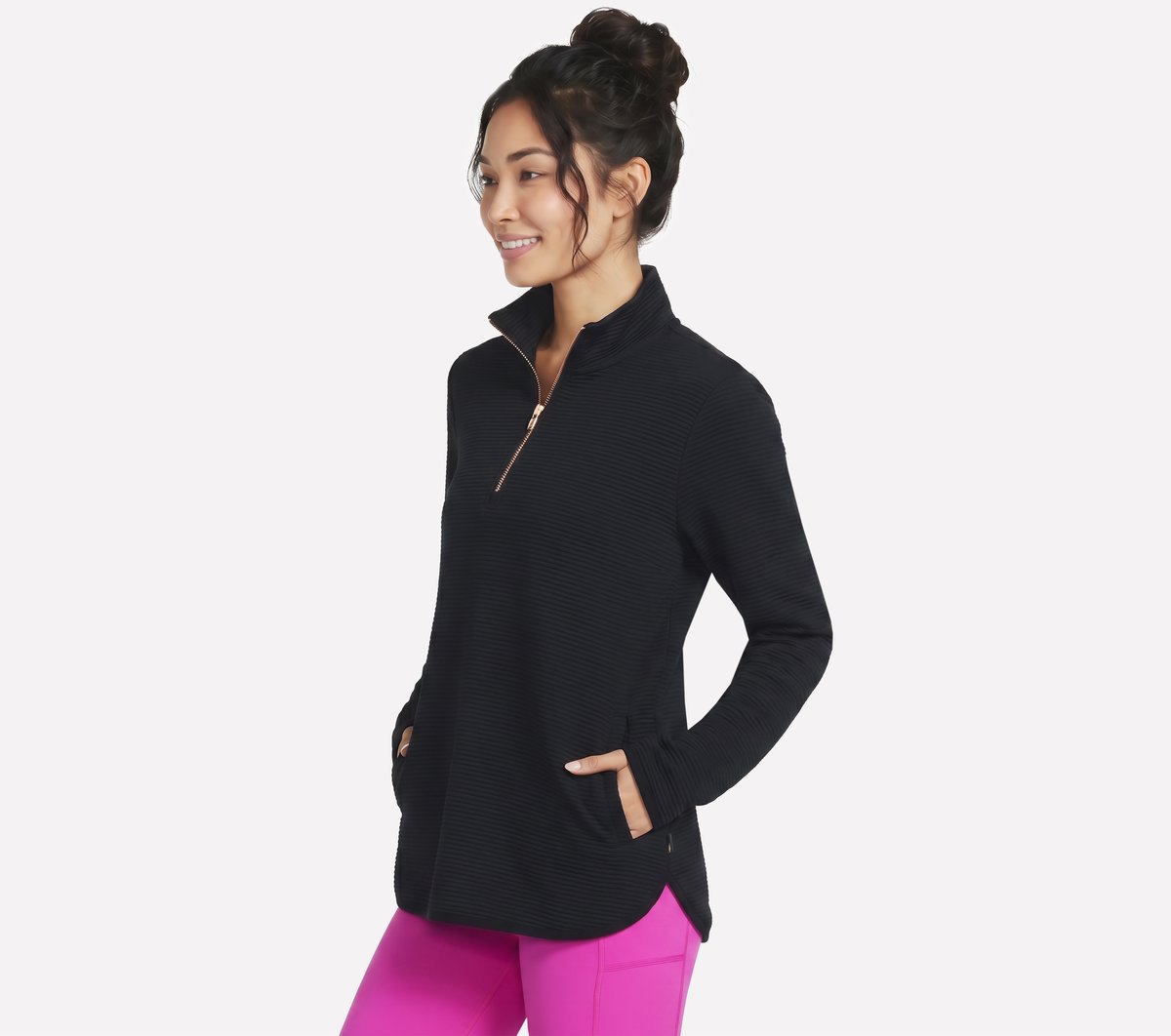 Soft Knit Ottoman 1/4 Zip — BLACK