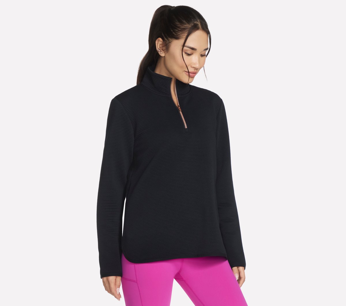 Soft Knit Ottoman 1/4 Zip — BLACK