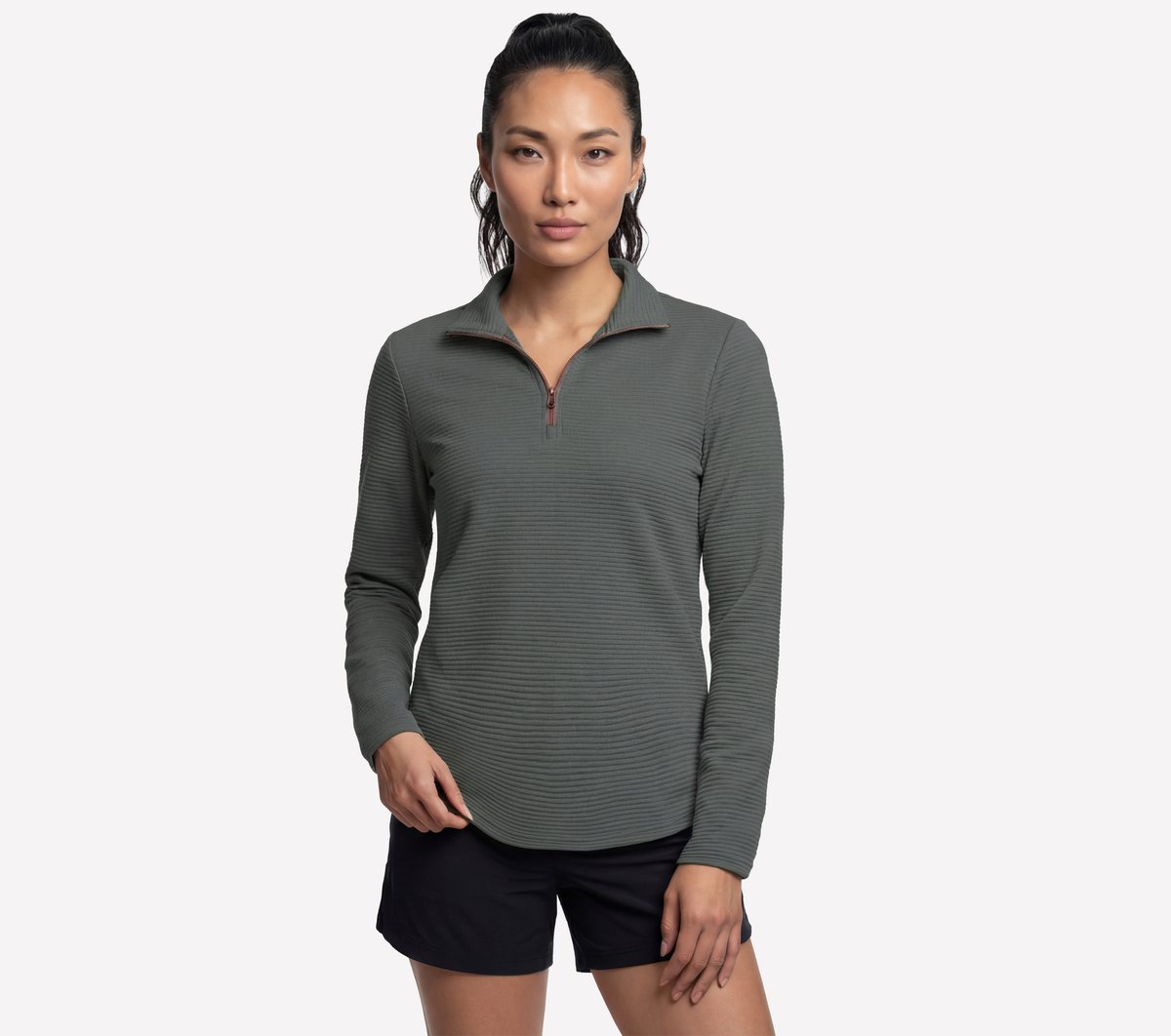 Soft Knit Ottoman 1/4 Zip — GREEN / BLACK