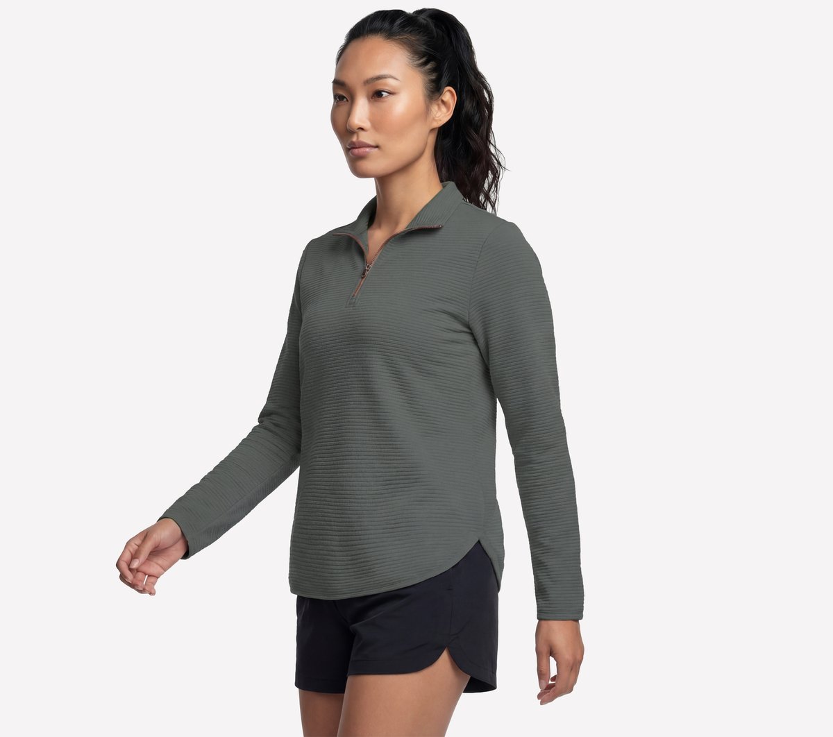 Soft Knit Ottoman 1/4 Zip — GREEN / BLACK