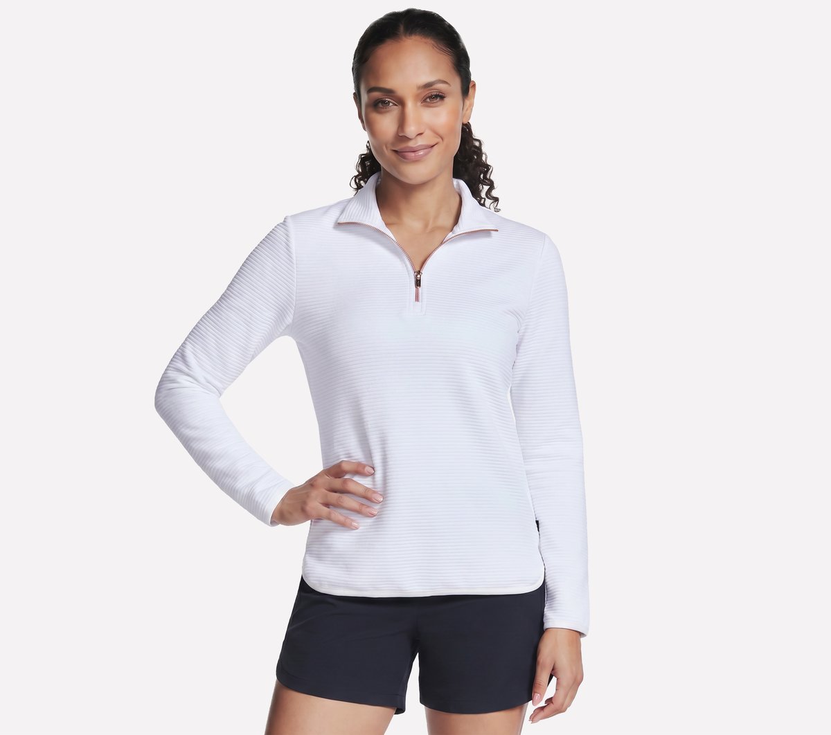 Soft Knit Ottoman 1/4 Zip — WHITE