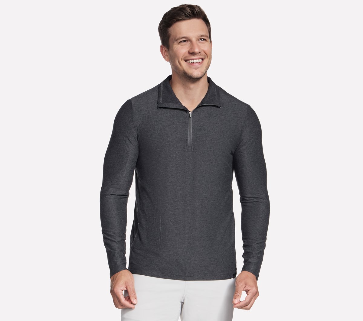 Skechers GO DRI All Day 1/4 Zip Top in Schwarz/Grau, Größe 3XL-image-196989952772