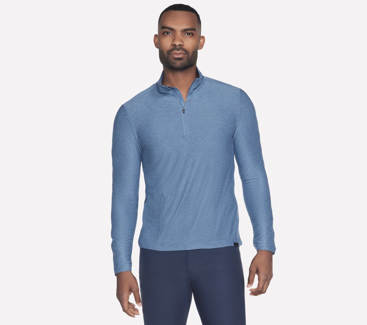 Skechers GO DRI All Day 1/4 Zip en Azul/Gris, talla 2XL