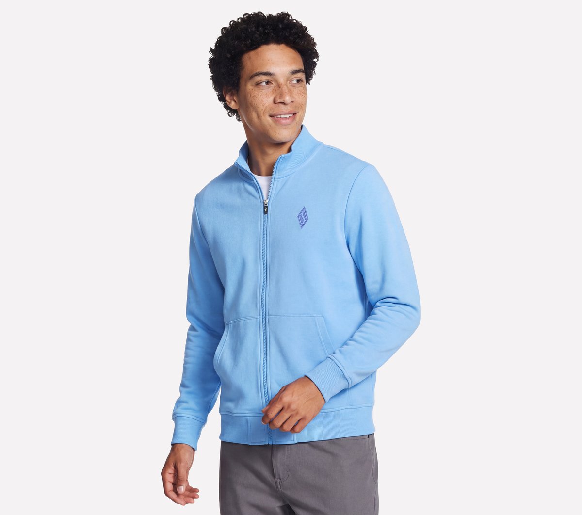 The Hoodless Hoodie GO WALK Everywhere Jacket — WHITE / PERIWINKLE