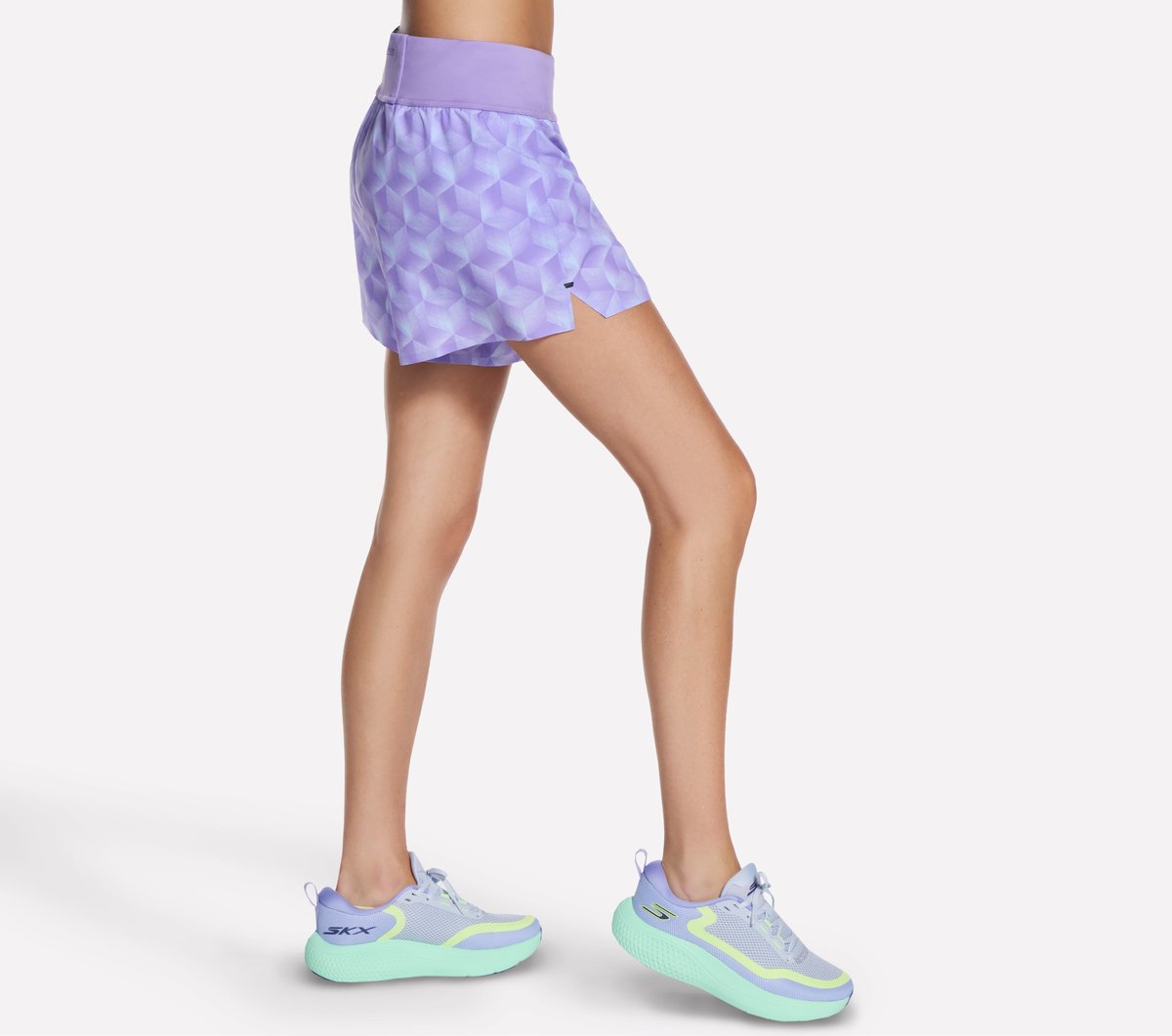 Tempo 4 Inch Printed Short — TEAL / PURPLE