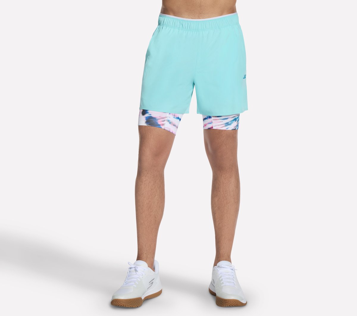 Skechers Digiwave 5 Inch pantalones cortos en Turquesa/Lavanda, talla Media