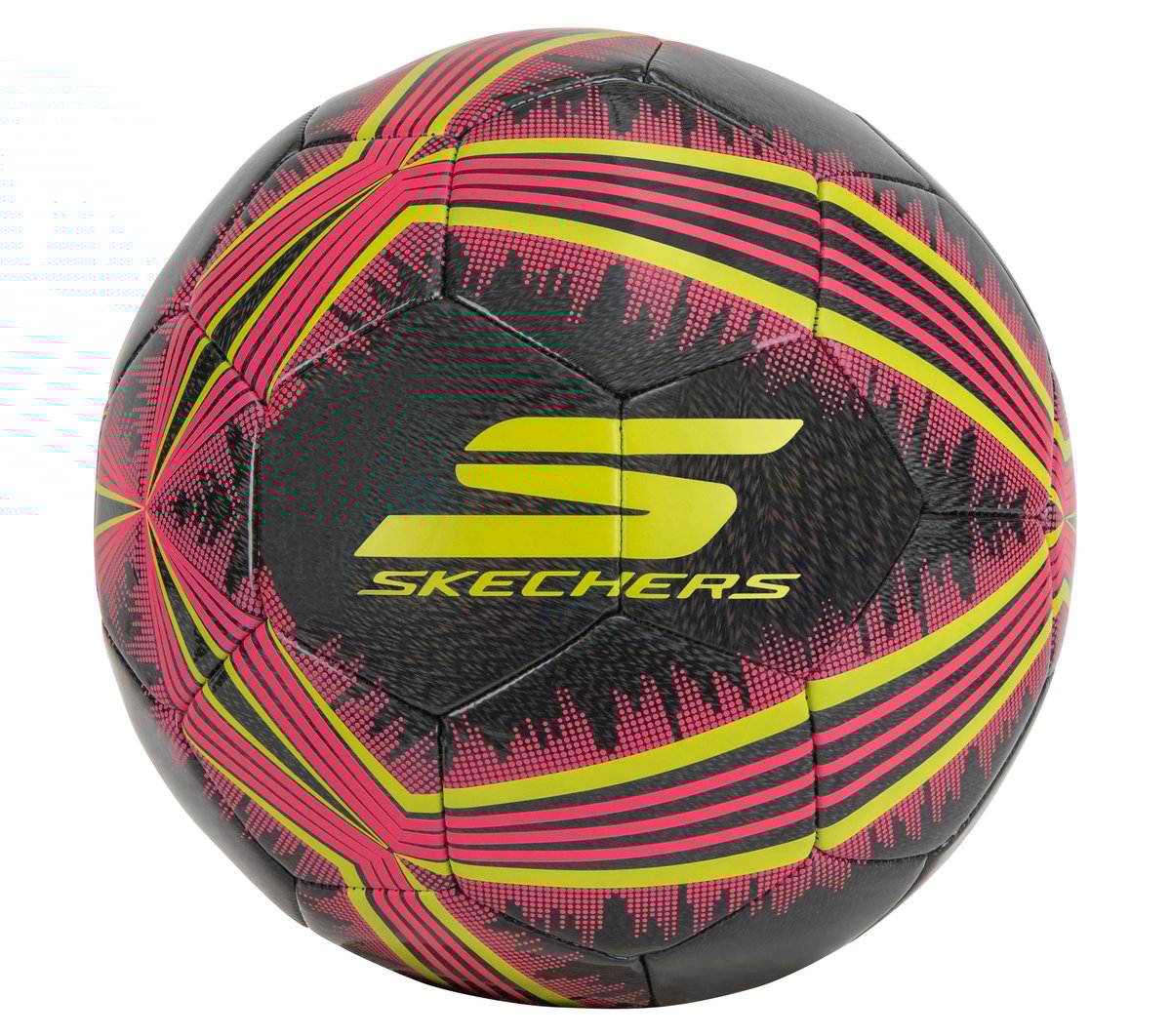 Skechers Hex Multi Mini Stripe Size 5 Soccer Ball in Black/Coral