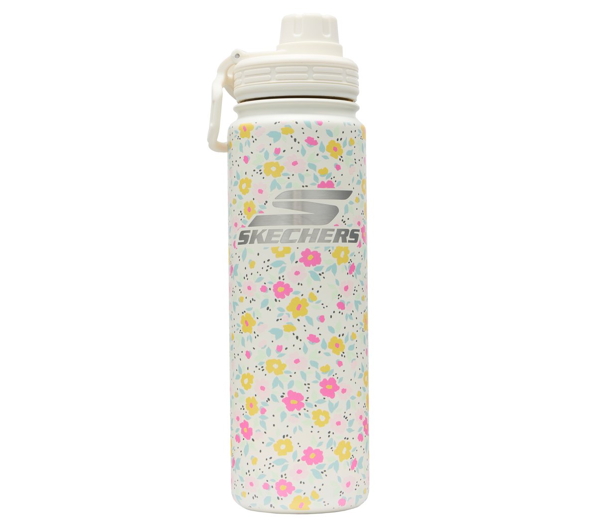 Skechers Hydration 24 oz Water Bottle en Blanco/Rosa Caliente