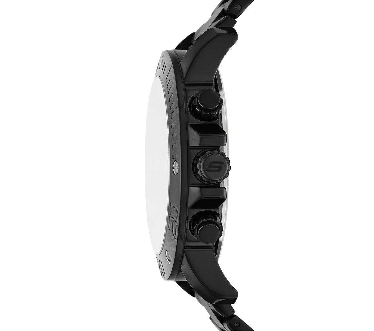 Stainless Steel Chronograph Watch — BLACK
