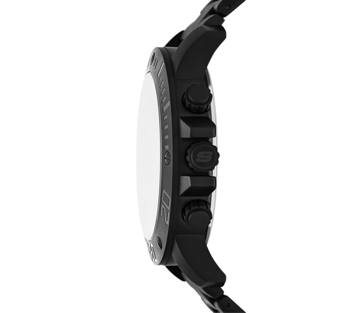 Stainless Steel Chronograph Watch — BLACK