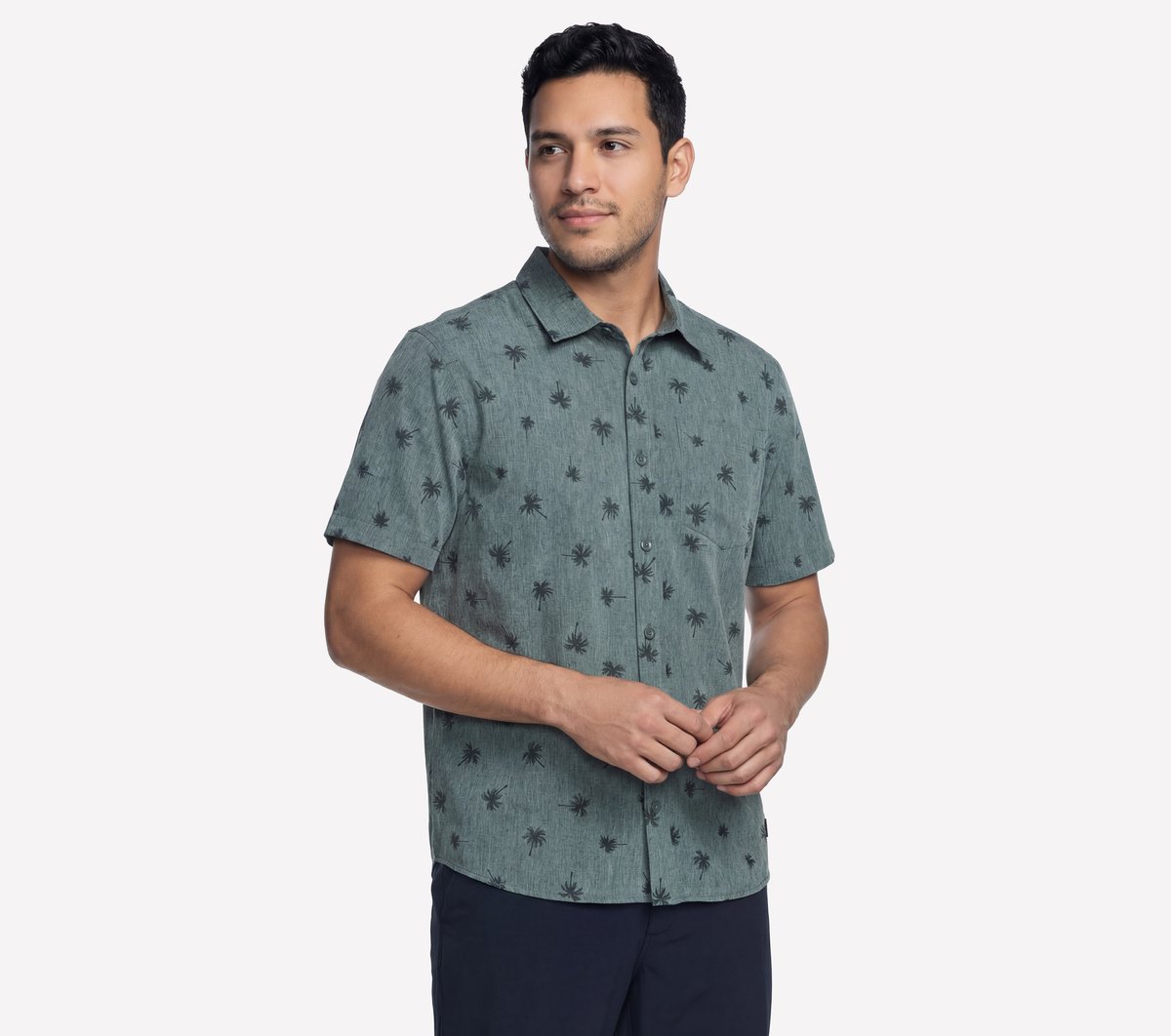The GO WALK Air Printed Short Sleeve Shirt — TAUPE / NATURAL