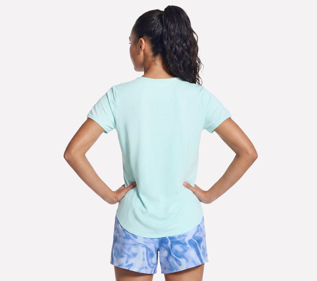 Stride Performance Tee — CHARCOAL/AQUA