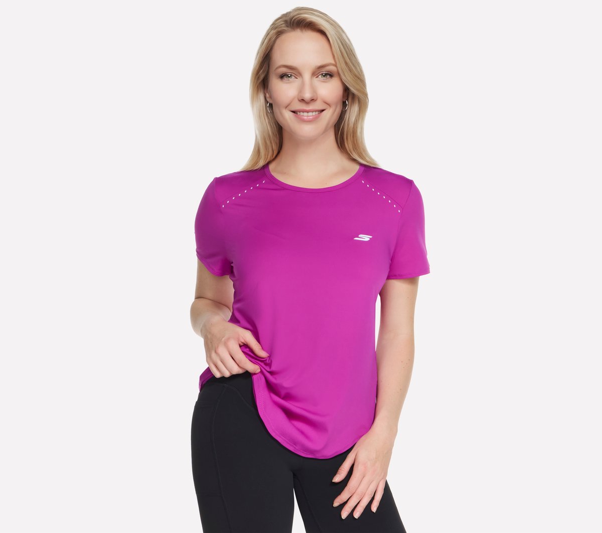 Stride Performance Tee — SILVER / PURPLE