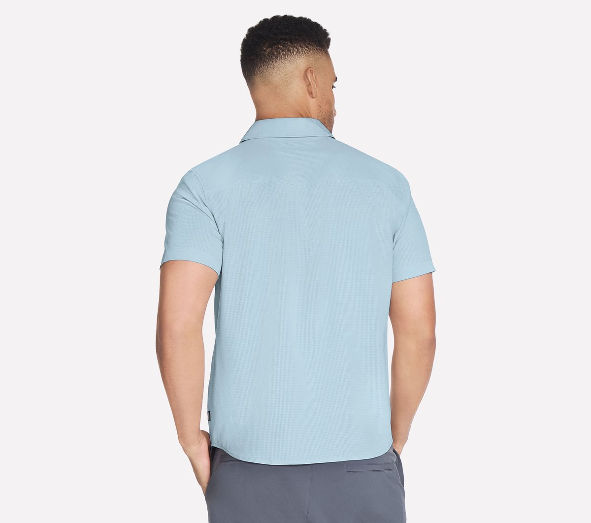 The GO WALK Air Short Sleeve Shirt — WHITE / BLUE