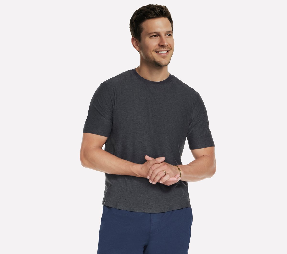 Skechers Men's GO DRI All Day T-Shirt in Black/Charcoal, Size 3XL-image-196989986838