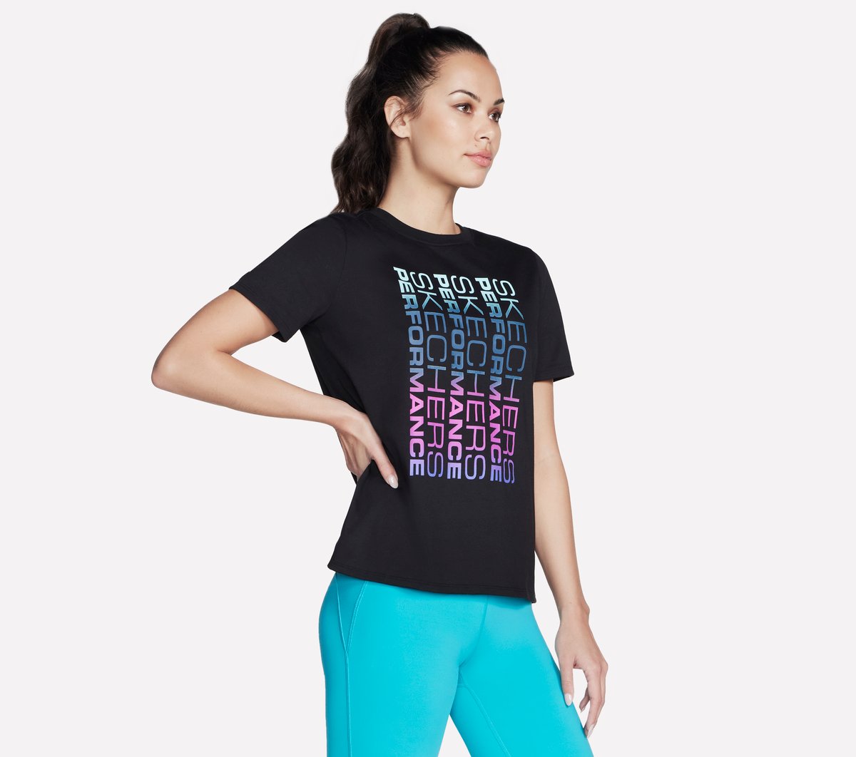 Vibrant Glow Short Sleeve Tee — BLACK