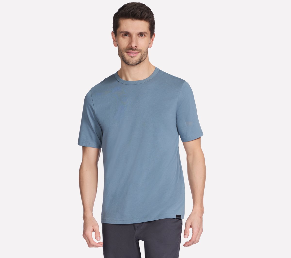 Skechers GO DRI Pima Crew en Azul/Morado, talla Grande