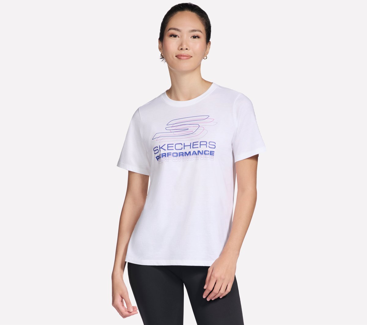 Skechers Velocity camiseta en Blanco/Turquesa, talla Grande
