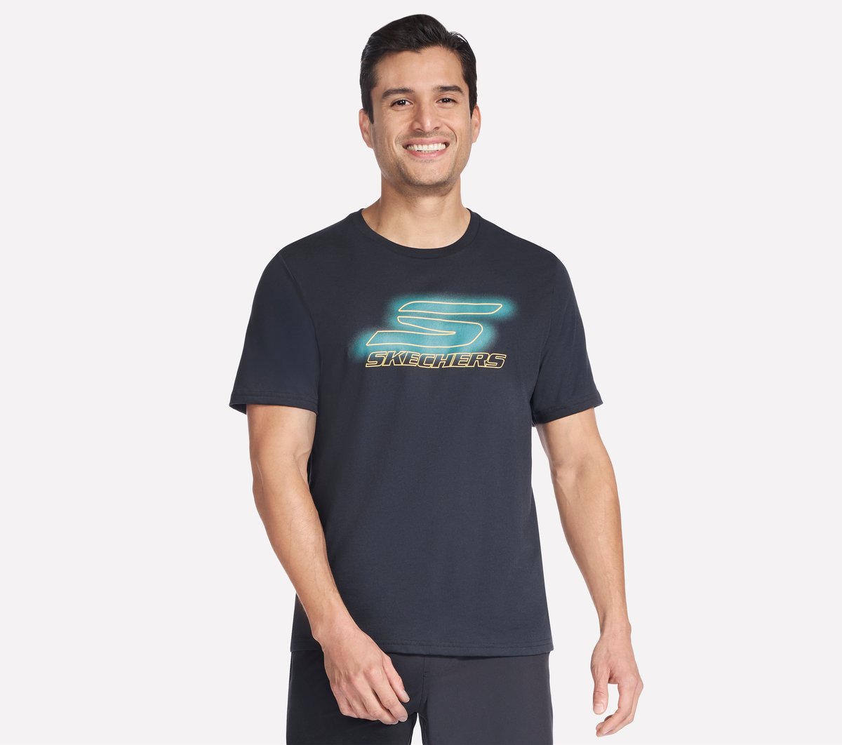 Skechers Nitro pantalones cortos Sleeve camiseta en Negro, talla Grande